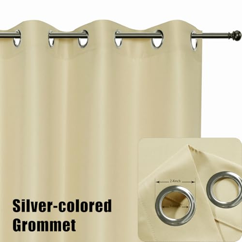 BONZER Waterproof Outdoor Curtains for Patio, Premium Thick Privacy Weatherproof Grommet Outside Curtains for Porch, Pergola, Cabana, 1 Panel, 54W x 84L inch, Cream