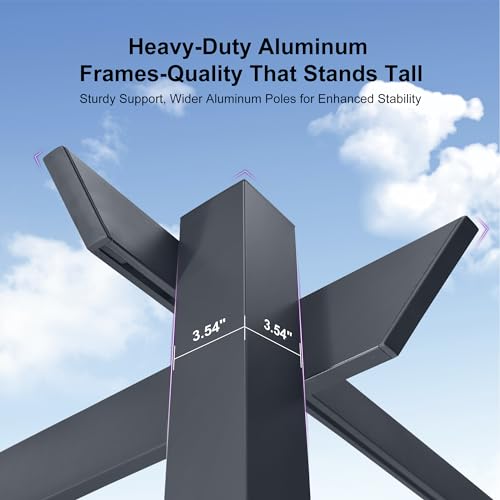 PURPLE LEAF 10' x 13' Aluminum Outdoor Pergola Wind-Resistant Retractable Pergola with Double Sun Shade Canopy Heavy-Duty Metal Pergola for Patios Backyard Deck Garden, Grey