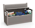 EasyUp 80 Gallon Outdoor Storage Bench Lockable Deck Box Outdoor Storage Box Waterproof for Patio,Garden,and Porch – Perfect for Storing Garden Tools and Cushions(Gray)
