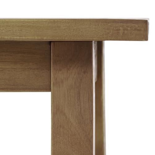 Christopher Knight Home Selma Acacia Wood Outdoor Side Table, Decorative Rectangular Small Accent Table, Weather Resistant Patio End Table for Balcony Beach Pool Side, Slatted Design, Natural Stained