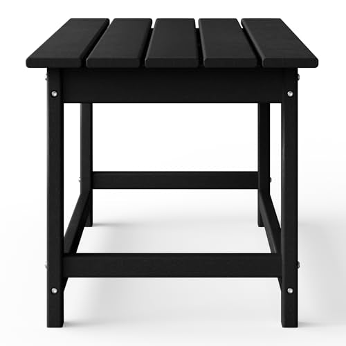 WestinTrends Malibu Outdoor Coffee Table, 35" x 17.5" All Weather Poly Lumber Patio Adirondack Coffee Table for Garden Lawn Porch Balcony, Black