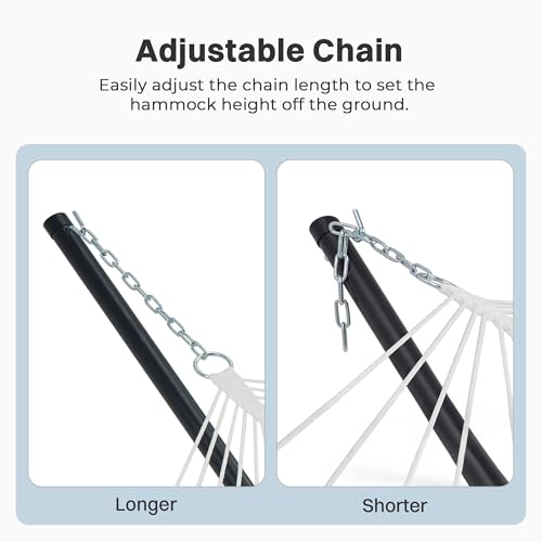 SUPERJARE Hammock with Stand, 2 Person Quilted Outdoor Hammock, Detachable Pillow & Bamboo Spreaders, Portable Hammock with Carrying Bag, Heavy Duty Stand, Perfect for Outside, Patio, Navy Blue