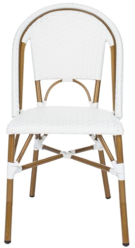 Safavieh Home Collection Hooper Indoor-Outdoor Stacking Side Chairs | Black & White | Set of 2