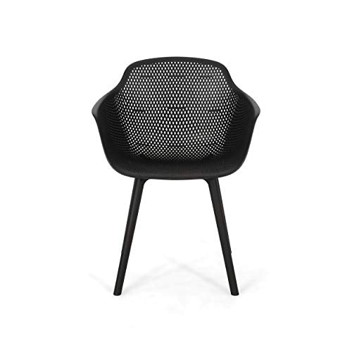Christopher Knight Home Davina Outdoor Dining Chair (Set of 2), Polypropylene, Black