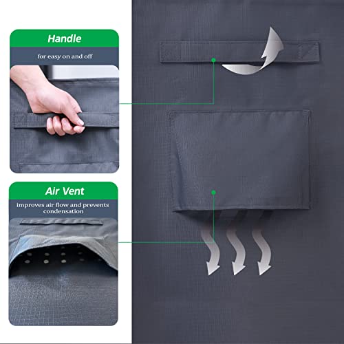 F&J Outdoors Patio Chair Covers, Heavy Duty Waterproof UV Resistant Outdoor Large Deep Seat Lounge Chair Club Chair Cover, Grey, 40" W x 40" D x 36" H