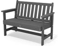 SERWALL Outdoor Bench, HDPE Outdoor Benches Weatherproof, 2-Person Garden Bench with 660 lbs Weight Capacity, Patio Benches for Outdoors, Garden, Porch, Backyard and Park, Grey