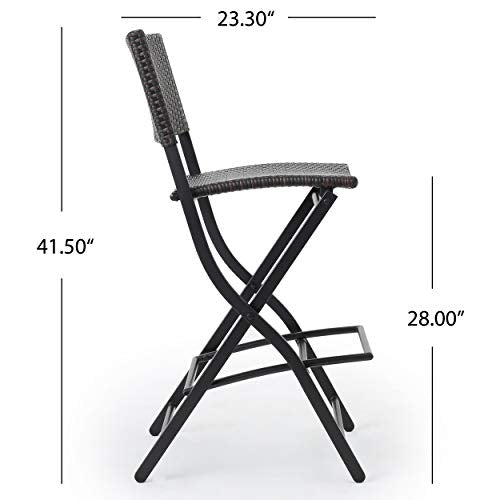 Christopher Knight Home Margarita Outdoor Wicker Barstools, 2-Pcs Set, Multibrown