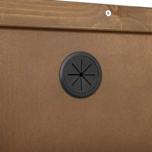 Christopher Knight Home Edsel Outdoor Bar Cart with Stainless Steel Top and Lockable Wheels, Solid Wood Outdoor Storage Cabinet, Kitchen Island Serving Cart for Poolside, Garden, Natural Brown+Silver