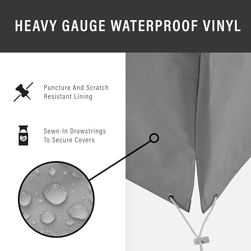 Crosley Furniture Patio Furniture Covers, Waterproof Outdoor Chaise Lounge Cover for Backyard, Gray