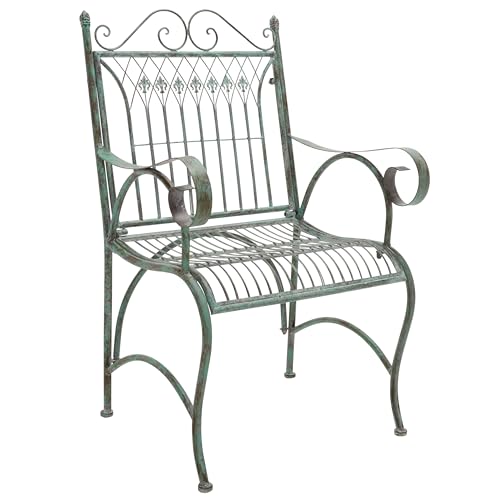 SAFAVIEH Outdoor Collection Leah Victorian Scroll Antique Dark Green Wrought Iron 4-Piece Patio Set