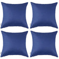MIULEE Pack of 4 Decorative Outdoor Waterproof Summer Pillow Covers Square Garden Cushion Cases PU Coating Throw Pillow Cover Shell for Patio Tent Park Couch 18x18 Inch Navy Blue