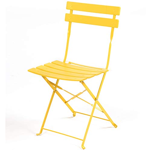 Grand patio 3-Piece Bistro Set Folding Outdoor Furniture Sets with Premium Steel Frame Portable Design for Bistro & Balcony, Yellow