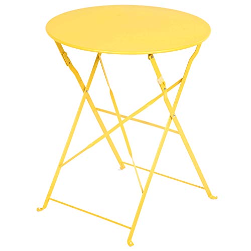 Grand patio 3-Piece Bistro Set Folding Outdoor Furniture Sets with Premium Steel Frame Portable Design for Bistro & Balcony, Yellow