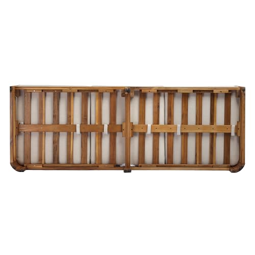 Christopher Knight Home Daria Acacia Wood Outdoor 3 Seater Sofa with Cushion, Solid Wood Patio Sofa with Removable Cushion, Comfy Lounge Sofa for Patio Furniture Set, Teak+Beige