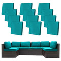 12 Pcs Stretch Patio Cushion Covers,Outdoor Couch Covers Replacement,Outdoor Couch & Sofa Slipcovers,for Patio Furniture Cushion Covers,Washable Reusable Furniture Protector (Peacock Blue,Cover Only)