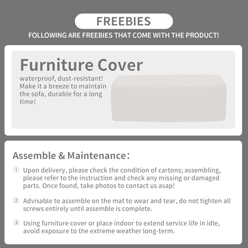 Rattaner Outdoor Furniture Outdoor Couch Patio Furniture 3-seat Sofa Deep Seat High Backrest with Waterproof Cover and Anti-Slip Cushions, Light Grey