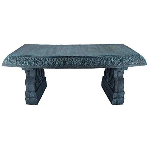 Arcadia Garden Products Outdoor Fiberclay Garden Bench for Patio, Porch, Park, Lightweight and Durable Outside Furniture Decor, Brushed Teal