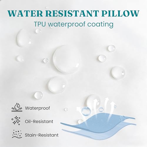 Oubonun 18 x 18 Outdoor Pillow Inserts (Pack of 2) - Square Waterproof Throw Pillow - Decorative Throw Pillows Insert for Couch Sofa Bed Patio Furniture - White Pillow
