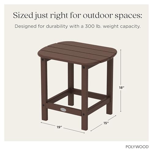 POLYWOOD SBT18MA South Beach 18" Outdoor Side Table, Mahogany