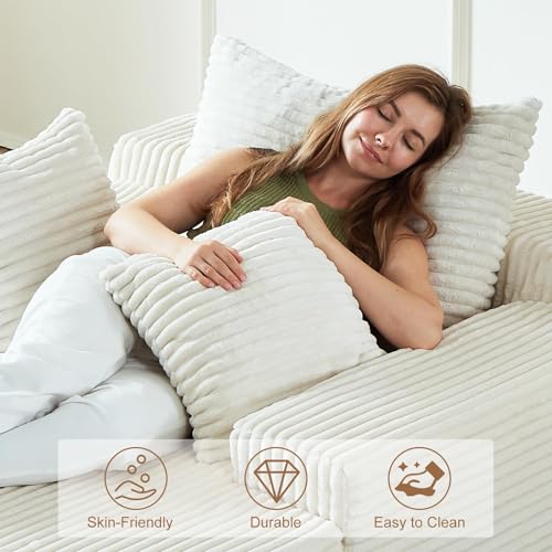 Chicc Hues 67 Inch Chaise Lounge Chair Indoor, Oversized Upholstered Boneless Sofa Bed, Corduroy Deep Seat Sleeper Couch Reading Chairs, Comfy Cloud Sofas Couches for Living Room,