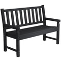 Outsunny Outdoor Bench, 49" All-Weather HDPE Garden Bench, 2-Person Patio Loveseat with 528 lbs Capacity, Curved Seat for Backyard, Park, Porch, Lawn, Park, Black