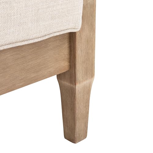 SAFAVIEH Couture Outdoor - Martinique Armchair - Natural & Beige - Solid Wood - Slatted Coastal Design - Ideal for Patio, Deck, Porch, Backyard, 18.3" Seat Height (CPT1011A)