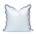 Hofdeco Premium Coastal Patio Indoor Outdoor Scalloped Throw Pillow Cover Only, 20"x20" Water Repellent for Backyard, Couch, Baby Blue Print Stripes