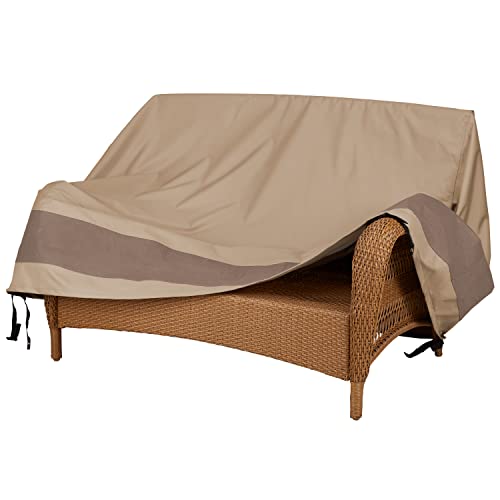 DUCKCOVERS Elegant Waterproof 60 Inch Patio Loveseat Cover, 60W x 36D x 35H, Patio Furniture Covers