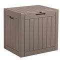 Devoko 31 Gallon Lightweight Resin Deck Box Waterproof Lockable Storage Container for Patio Furniture Accessories
