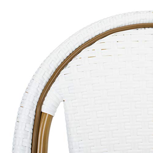 Safavieh Home Collection Hooper Indoor-Outdoor Stacking Side Chairs | Black & White | Set of 2