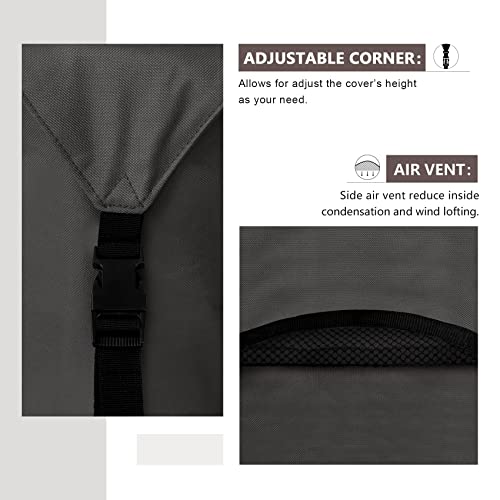 ULTCOVER 600D Tough Canvas Heavy Duty Rectangular Patio Table and Chair Cover - Waterproof Outdoor General Purpose Furniture Covers 111 x 74 inch, Black