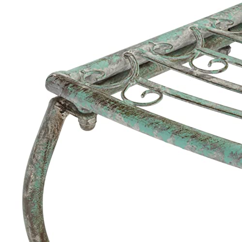 SAFAVIEH Outdoor - Abia Iron Tree Bench - Antique Dark Green Iron Metal - Vintage Scrollwork Garden Design - Ideal for Patio, Deck, Porch, Garden, 17" Seat Height (PAT5018D)