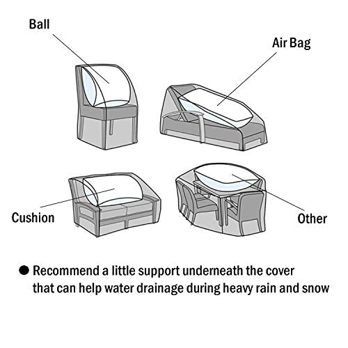 F&J Outdoors Patio Chair Covers, Heavy Duty Waterproof UV Resistant Outdoor Large Deep Seat Lounge Chair Club Chair Cover, Grey, 40" W x 40" D x 36" H