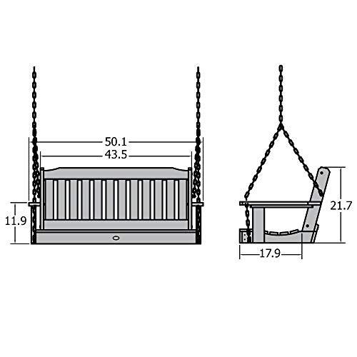 highwood Lehigh Porch Swing, 4 Feet, White