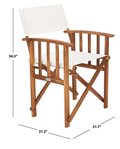 SAFAVIEH Outdoor Laguna Natural and Beige Director Chair (Set of 2)