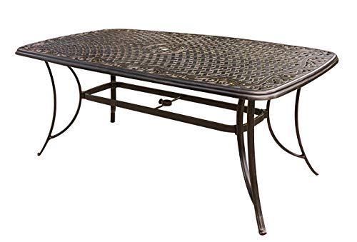Hanover Traditions 7-Piece Patio Dining Set with 6 Swivel Rocker Chairs, Tan Cushions and Large 38"x72" Dining Table, Outdoor Dining Set for 6, Premium Weather Resistant Patio Furniture