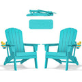 nevilywood HDPE Foldable Adirondack Chairs Set of 2, Waterproof All-Weather Outdoor Design, for Fire Pit, Patio & Beach, Aruba