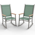 Shintenchi 2 Pcs Outdoor Rocking Chairs Set,Upgraded High Back Patio Rocking Chairs Set,Breathable Textilene Fabric Rocking Chair for Porch,Patio,Garden,Balcony(Green)