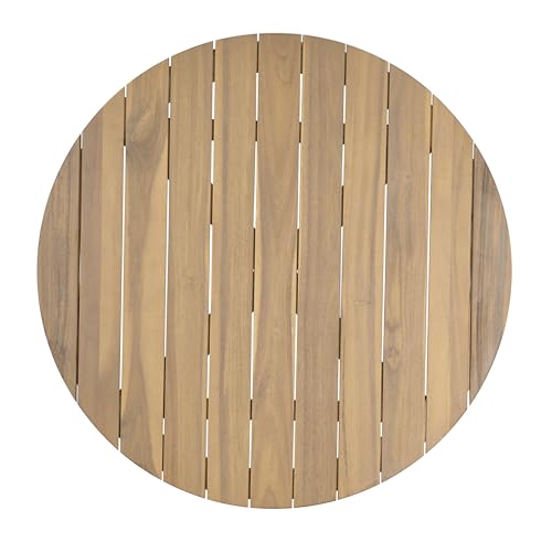 Christopher Knight Home Lalina Outdoor Coffee Table, Acacia Wood Accent Table with Slatted Panel Design, Round Patio Table for Garden Porch Balcony, Low Maintenance Outdoor Furniture, Natural