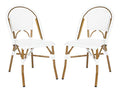 Safavieh Home Collection Hooper Indoor-Outdoor Stacking Side Chairs | Black & White | Set of 2