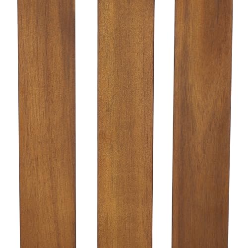 SAFAVIEH Outdoor Patio Furniture Collection - Fanty Brown Solid Wood Folding Chaise Lounge Chair, Slatted Teak-Style Design, Portable Sun Lounger with No Cushion (PAT6803A)