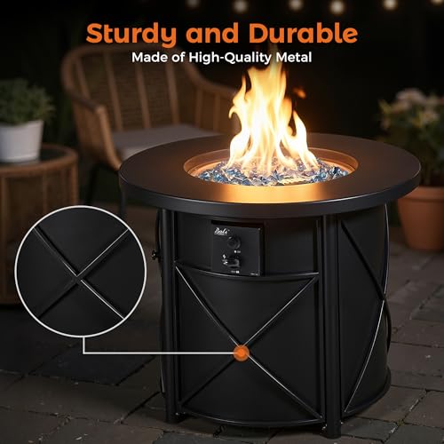 BALI OUTDOORS 50000 BTU Propane Fire Pit for Outdoor, 30 in Fire Pit Table Outdoor, Round Firepits for Outside Backyard, Patio