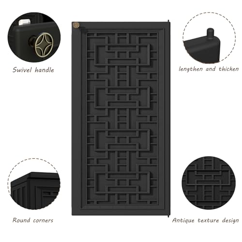 Mrosaa Outdoor Storage Cabinet Waterproof with Shelf,Resin Storage Sheds Outdoor Cabinets for tub Towels/Chemicals/Grill Items/Patio/Garden/Backyard, Size 34.3''L*15''W*36.2''H（Black）