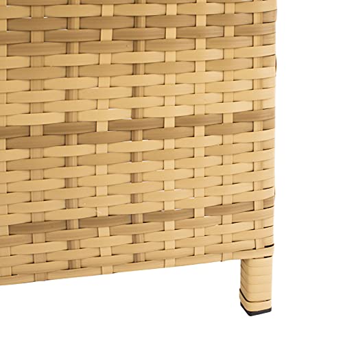 SAFAVIEH Outdoor - Cadeo Daybed - Natural & White - Steel Frame with Cushion - Deep-Seat Resort Design with Pillows - Ideal for Patio, Deck, Poolside, Backyard (PAT7500D)