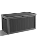 KFY 320 Gallon Waterproof Outdoor Storage Box, UV Resistant Resin Deck Box with Hydraulic Rod for Reinforced Stability, Perfect for Patio, Garden, and Pool（Black，320 Gallon）