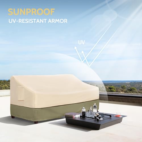 COSFLY Patio Furniture Covers Waterproof, Outdoor 3-Seater Sofa Cover Heavy Duty Fits up to 76W x 32.5D x 33H inches