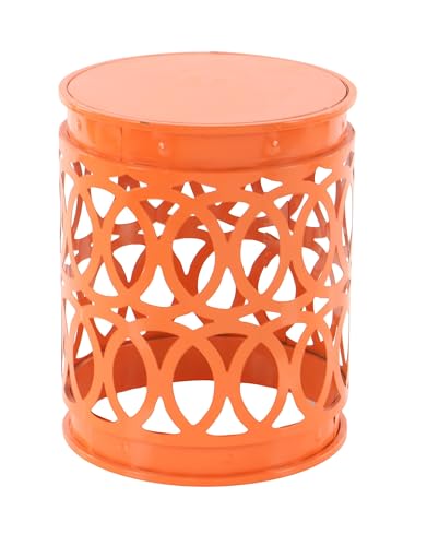 Deco 79 Metal Side End Accent Table Indoor Outdoor Nesting End Table with Carved Trellis Design, Set of 3 Side Table 22", 18", 15"H, Multi Colored