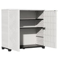 ZZM Indoor/Outdoor Storage Cabinet Waterproof, 34"x15"x34" Plastic Outdoor Storage Box for Garden Balcony Bathroom, All Weather Outdoor Storage Clearance, DIY Usage, with 2 Shelf (White)