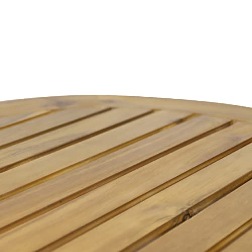 Solano Outdoor Circular Coffee Table - Acacia Wood - Teak