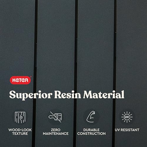 Keter Modern Adirondack Chair – Made in the USA, Weather‑Resistant Resin Outdoor Patio Chair, Sleek Contemporary Design, Durable All‑Weather Seating for Deck, Lawn & Backyard – Graphite